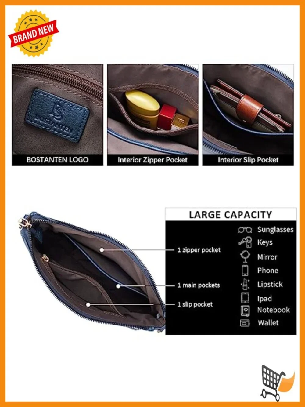 Vegan Leather Crossbody Hobo Bag Wide Strap